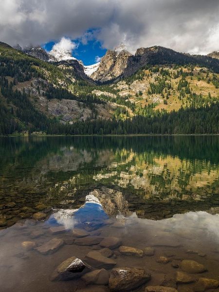 Landscape with reflection of Teton Mountains in Bradley Lake-Grand Teton National Park-Wyoming
